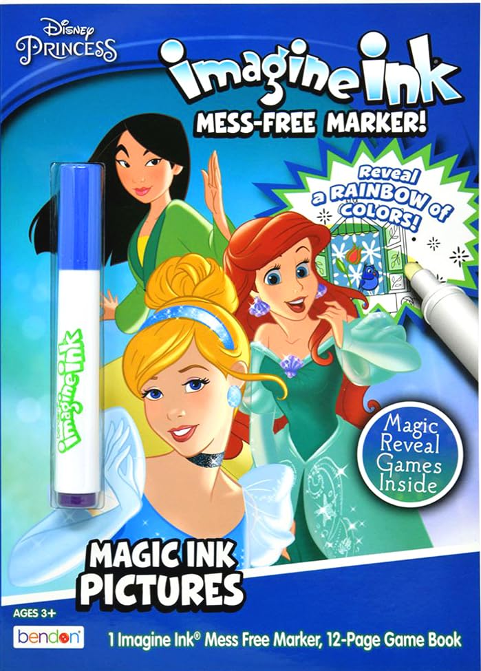 Bendon Disney Princess Coloring and Activity Book Bundle with Imagine Ink Coloring Book, Stickers and More - Image 3